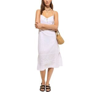 J. Crew Cotton Linen Eyelet Midi Dress NWT XS Classic White